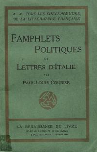 Seller image for Pamphlets Politiques et Lettres D'Italie for sale by Au vert paradis du livre