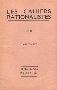 Les Cahiers Rationalistes N°55 Janvier 1937 : Religion et Rationalisme