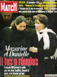 Paris Match N° 2435 . 25 Janvier 1996 . Mazarine et Danielle , Il Les a Réunies . L'enterrement D...