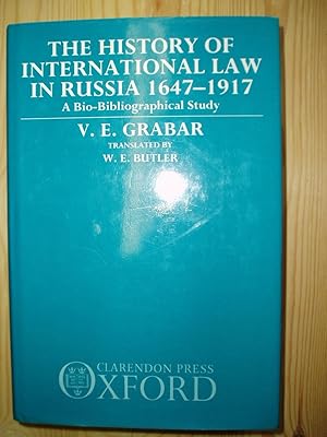 Bild des Verkufers fr The History of International Law in Russia 1647-1917. A Bio-Bibliographical Study zum Verkauf von Expatriate Bookshop of Denmark