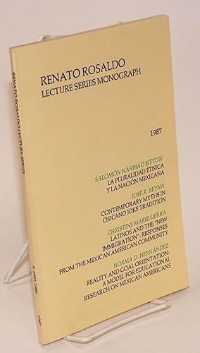 Seller image for Renato Rosaldo lecture series monograph; vol. 3, series 1985-86, summer, 1987 for sale by Bolerium Books Inc.