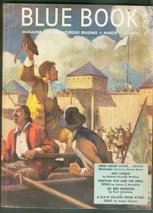 Image du vendeur pour BLUE BOOK (Pulp Magazine). March, 1950. >> State of MISSISSIPPI Theme, the Magnolia State (Ship & Fort cover re BILOXI) Wraparound Painted Cover mis en vente par Comic World