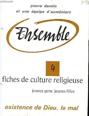 Seller image for ENSEMBLE - N4 - EXISTENCE DE DIEU, LE MAL / FICHES DE CULTURE RELIGIEUSE - JEUNES GENS ET JEUNES FILLES. for sale by Le-Livre