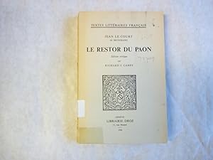 Bild des Verkufers fr Le Restor Du Paon. Edition Critique Par Richard J. Carey. zum Verkauf von Carmarthenshire Rare Books