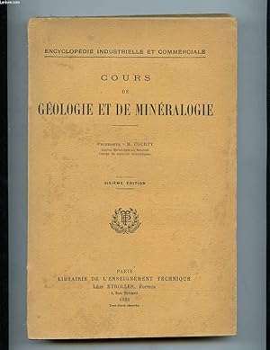 Imagen del vendedor de COURS DE GEOLOGIE ET DE MINERALOGIE a la venta por Le-Livre