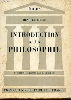 Image du vendeur pour INTRODUCTION A LA PHILOSOPHIE / 5 EDITION. mis en vente par Le-Livre