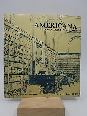 Americana Manuscript & Printed Sale Number 3841 February 24, 1976