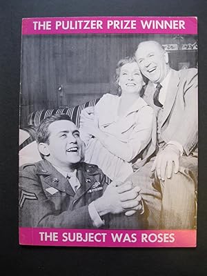 Imagen del vendedor de THE SUBJECT WAS ROSES - Program a la venta por The Book Scot