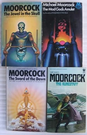 Seller image for Runestaff (Dorian Hawkmoon): vol 1 -The Jewel in the Skull; vol 2 - The Mad God's Amulet (Sorcerer's Amulet); vol 3 - The Sword of the Dawn; vol 4 - The Runestaff (The Secret of the Runestaff) -4 book series featuring "Dorian Hawkmoon" in the "Runestaff" for sale by Nessa Books