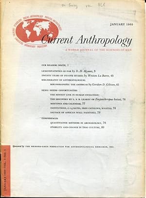 Current Anthropology. A World Journal of the Sciences of Man.