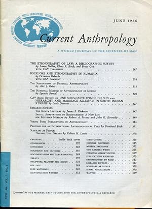 Current Anthropology. A World Journal of the Sciences of Man.