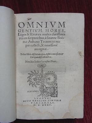 Omnium gentium mores, leges & ritus.