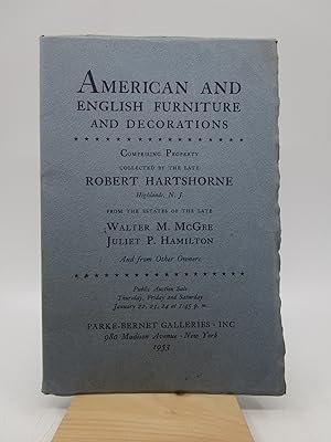 American and English Furniture and Decorations.property collected by the late Robert Hartshorne