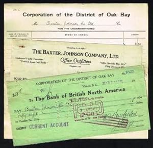 Oak Bay District Payment Voucher, 1911; 3pc