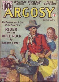 Imagen del vendedor de ARGOSY Weekly: April, Apr. 15, 1939 ("Rider of Rifle Rock"; "Seven Out of Time") a la venta por Books from the Crypt