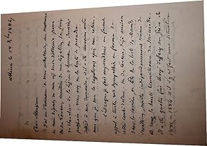 Belle lettre autographe signée de Charles de Mouy. Lettre littéraire relative à ses poésies et à ...