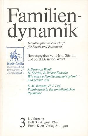 Seller image for Familiendynamik Interdisziplinre Zeitschrift fr Praxis und Forschung 1. Jahrgang, Heft 3 for sale by Flgel & Sohn GmbH