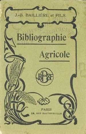 Bibliographie agricole.