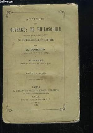 Seller image for Analyses des ouvrages de philosophie for sale by Le-Livre