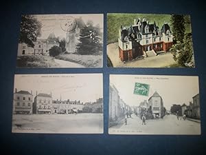 Meslay-du-Maine (Mayenne). 3 Cartes Postales Anciennes (vers 1900) + 1 C.P.S.M. (vers 1960). Plac...