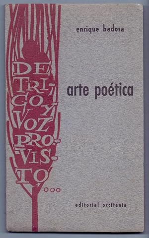 Seller image for ARTE POETICA for sale by Libreria 7 Soles
