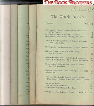 Seller image for The Ontario Register:1971;Volume 1,2,3,4 plus the Index. for sale by THE BOOK BROTHERS