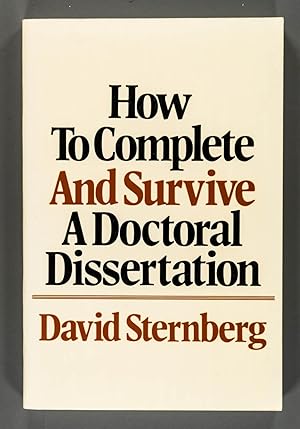 Immagine del venditore per How to Complete and Survive a Doctoral Dissertation venduto da Time & Time Again