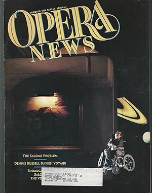 Imagen del vendedor de Opera News: Volume 60, No. 14; March 30, 1996 a la venta por Dorley House Books, Inc.