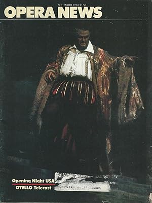 Imagen del vendedor de Opera News: Volume 43, No. 3; September, 1978 a la venta por Dorley House Books, Inc.