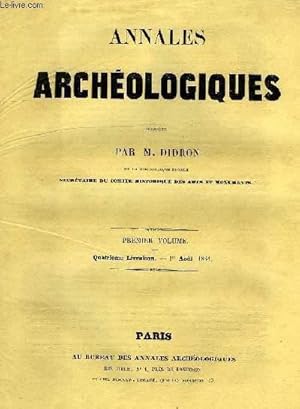 Seller image for ANNALES ARCHEOLOGIQUES, PREMIER VOL., 4e LIVRAISON, 1er AOUT 1844 for sale by Le-Livre