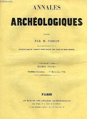 Seller image for ANNALES ARCHEOLOGIQUES, PREMIER VOL., 7e LIVRAISON, 1er NOV. 1844 for sale by Le-Livre