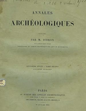 Seller image for ANNALES ARCHEOLOGIQUES, 2e ANNEE, TOME 2d, 2e LIVRAISON for sale by Le-Livre