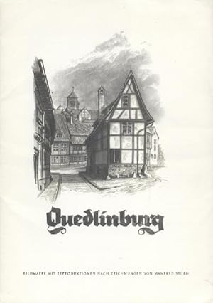 Bild des Verkufers fr Quedlinburg. Bildmappe mit Reproduktionen nach Zeichnungen v. Manfred Sturm. zum Verkauf von Antiquariat Kaner & Kaner GbR