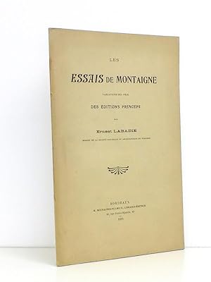 Les Essais de Montaigne - Variation des prix des éditions Princeps