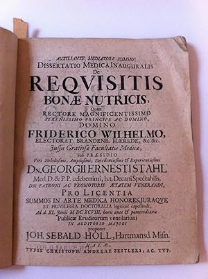 De Requisitis Bonae Nutricis, De Venae Sectionis Usus et Abusu in Febribus, De Praecipuo Studioso...