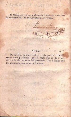 GRAMATICA FRANCESA TITULADA EL NUEVO CHANTREAU. Reformada, corregida y arreglada a los progresos ...