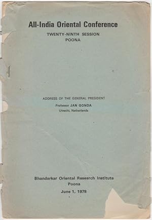 Image du vendeur pour Address of the General President [to the] All-India Oriental Conference, 29th session [at] Poona mis en vente par Kaaterskill Books, ABAA/ILAB