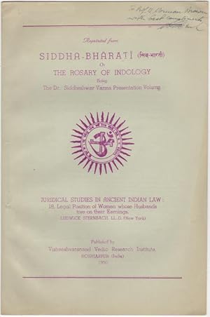 "Juridical Studies in Ancient Indian Law: 18, Legal Position of Women whose Husbands live on thei...