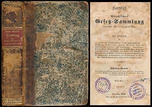 Handbuch der Preußischen Gesetz-Sammlung von 1806 bis einschließlich 1845. Ein Hülfsbuch für Juri...