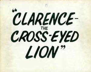 Hand-painted lobby card for the film Clarence the Cross-Eyed Lion.
