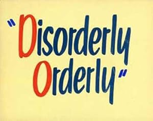 Hand-painted lobby card for the film Disorderly Orderly.