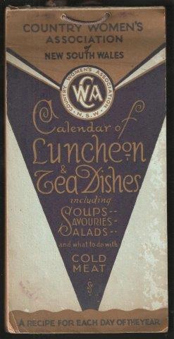 Calendar of Luncheon and Tea Dishes. 2nd. imp. 1933.