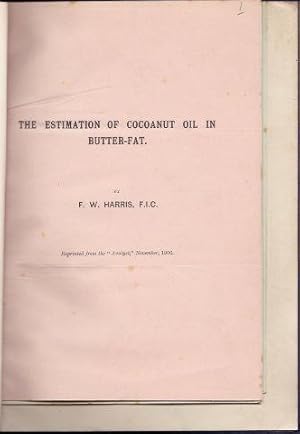 The Estimation of Cocoanut Oil in Butter-Fat. R.R.THOMPSON: On the Presence and Detection of Cyan...