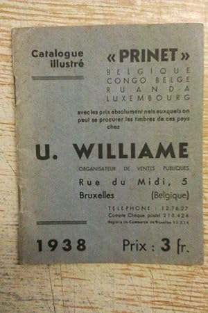 Catalogue Illustre Prinet Belgique Congo Belge Ruanda Luxembourg 1938