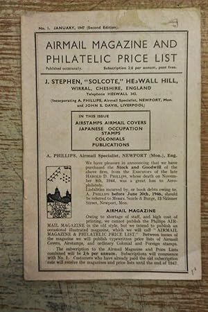 Airmail Magazine and Philatelic Price List No I January 1947