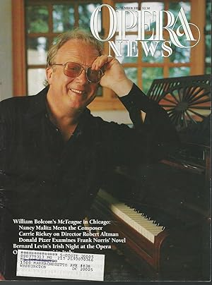 Seller image for Opera News: Volume 57, No. 5; November, 1992 for sale by Dorley House Books, Inc.