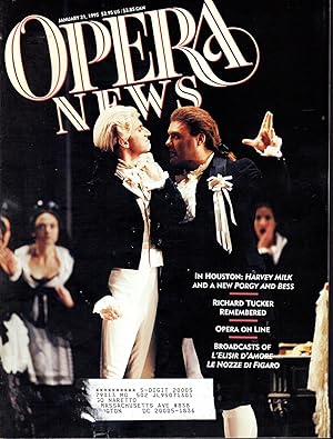 Bild des Verkufers fr Opera News: Volume 59, No. 9; January 21, 1995 zum Verkauf von Dorley House Books, Inc.