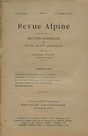 Seller image for REVUE ALPINE VOLUME 24 N2 LES MONTAGNES D ENTREMONTS - SALO ET LE LAC DE GARDE. for sale by Le-Livre