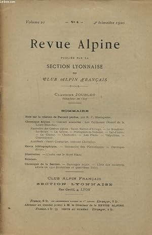 Seller image for REVUE ALPINE VOLUME 21 N4 NOTE SUR LA RELATION DE PACCARD PERDUE - CHRONIQUE ALPINE. for sale by Le-Livre