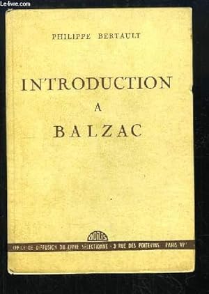 Bild des Verkufers fr Introduction  Balzac zum Verkauf von Le-Livre